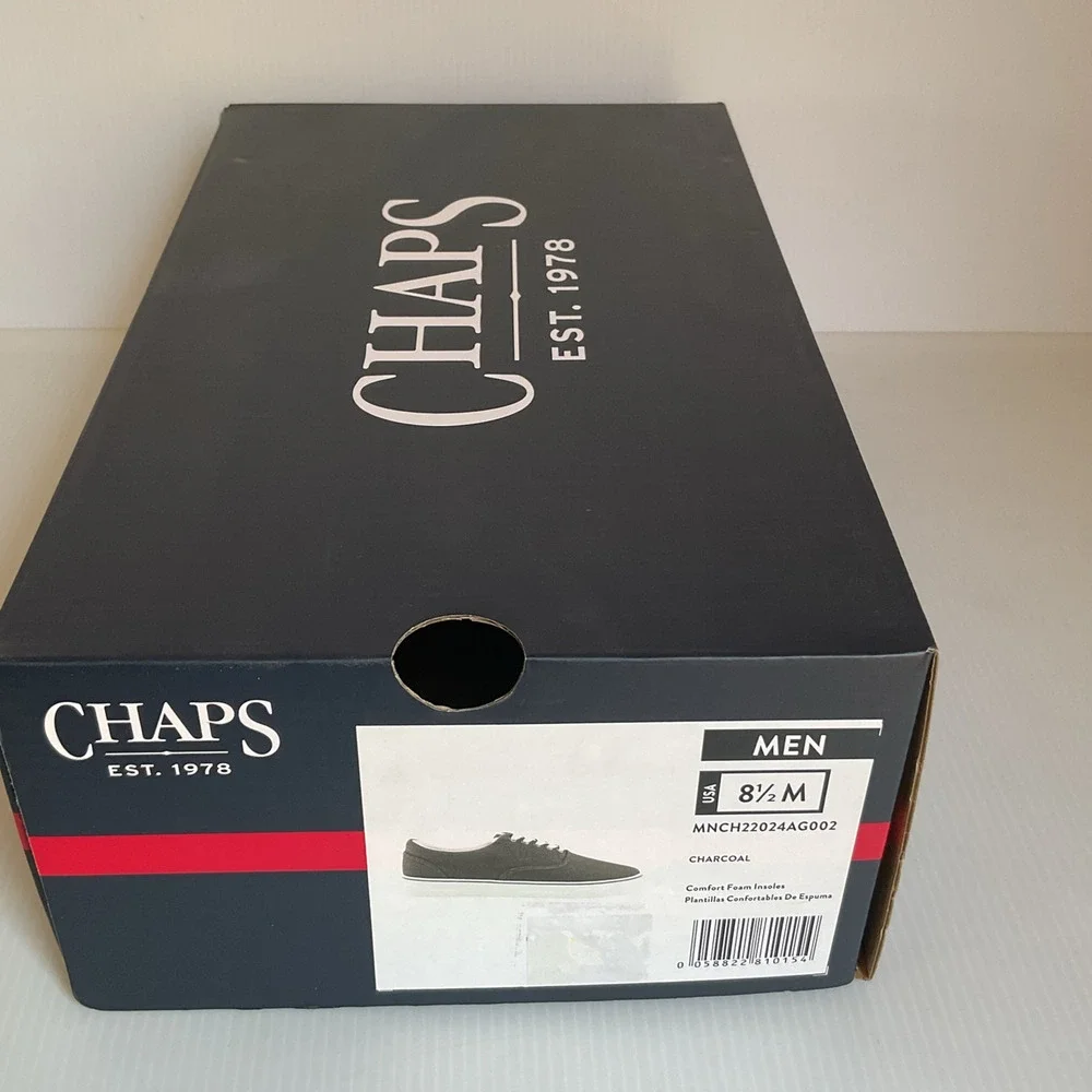 Chaps Casual Comfort Men’s Gray Canvas Sneakers Size 8.5M New in Box